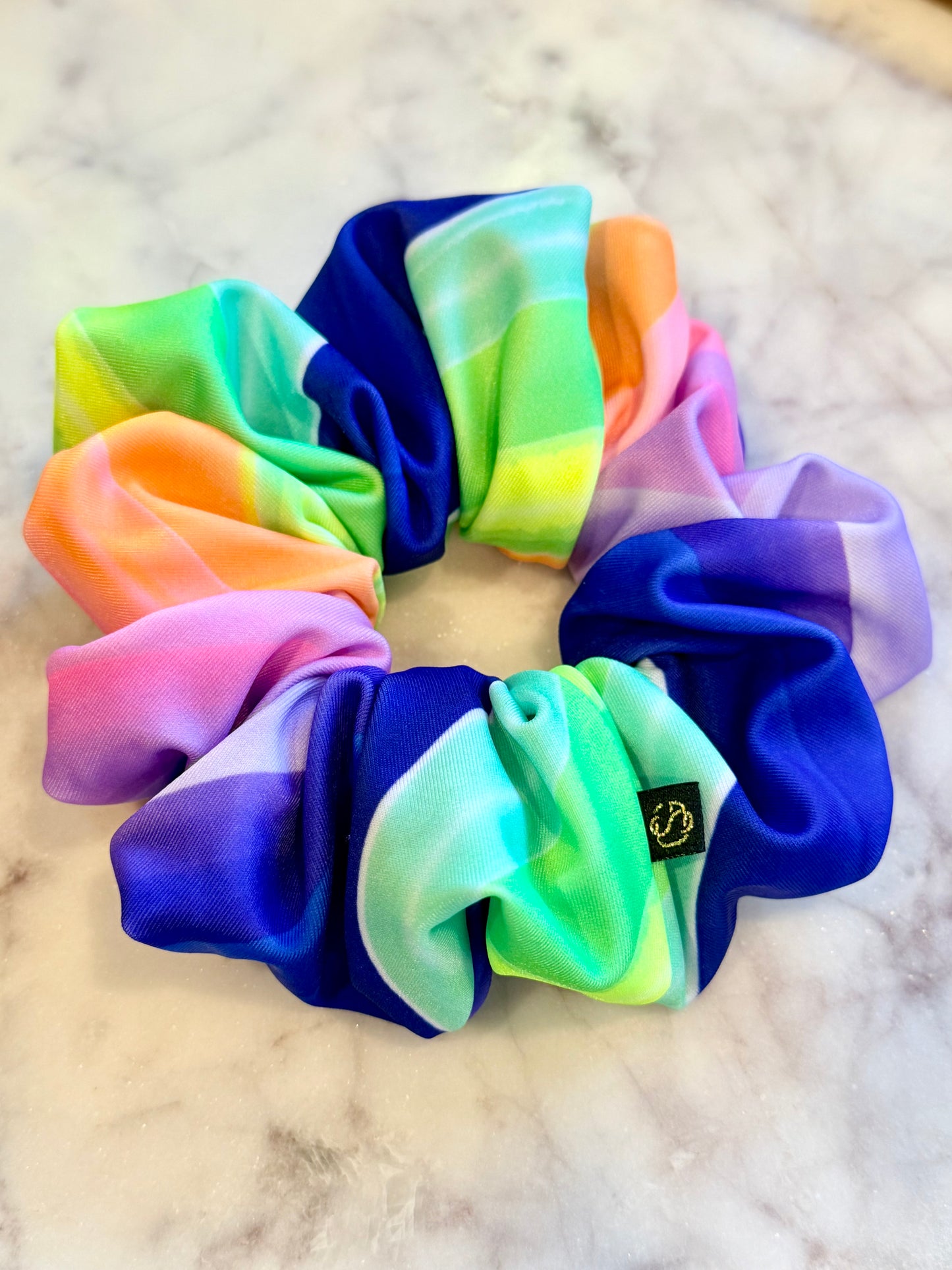 Hope. | Rainbow spandex scrunchie for gymnasts cheerleading dance