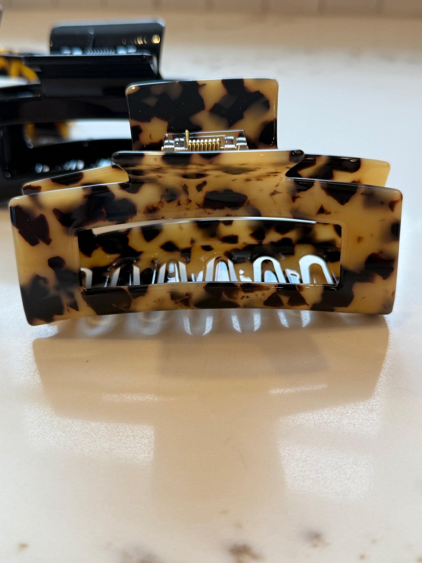 3” acetate rectangle claw clip