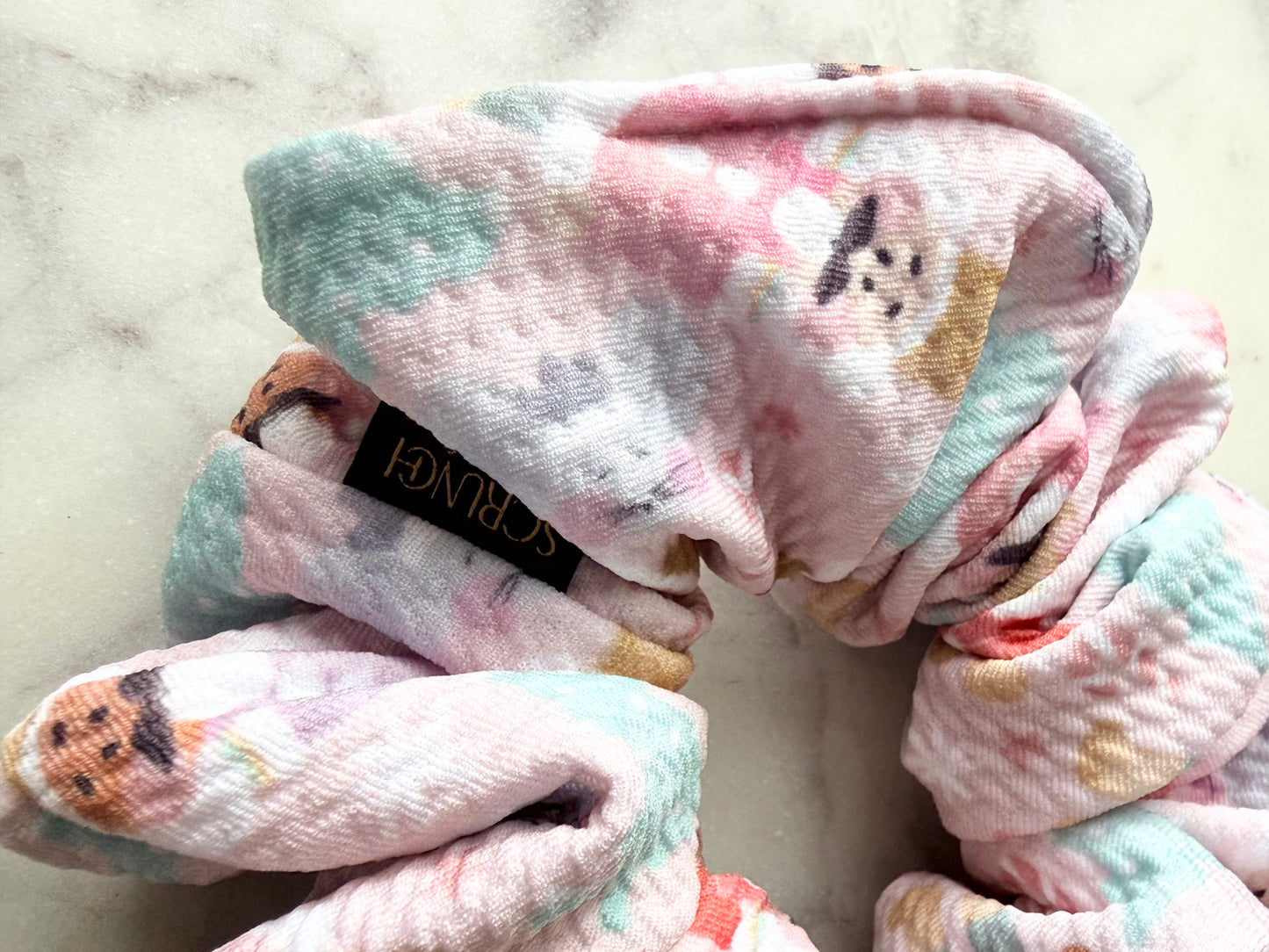 Pastel Pink Nutcracker | A Pastel Pink Nutcracker Print Bullet Fabric Scrunchie.