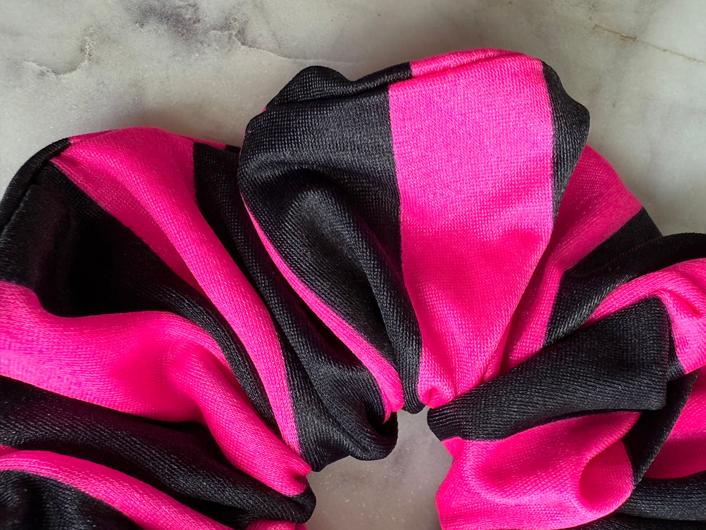 Freya | Black and Pink Spandex Halloween Scrunchie