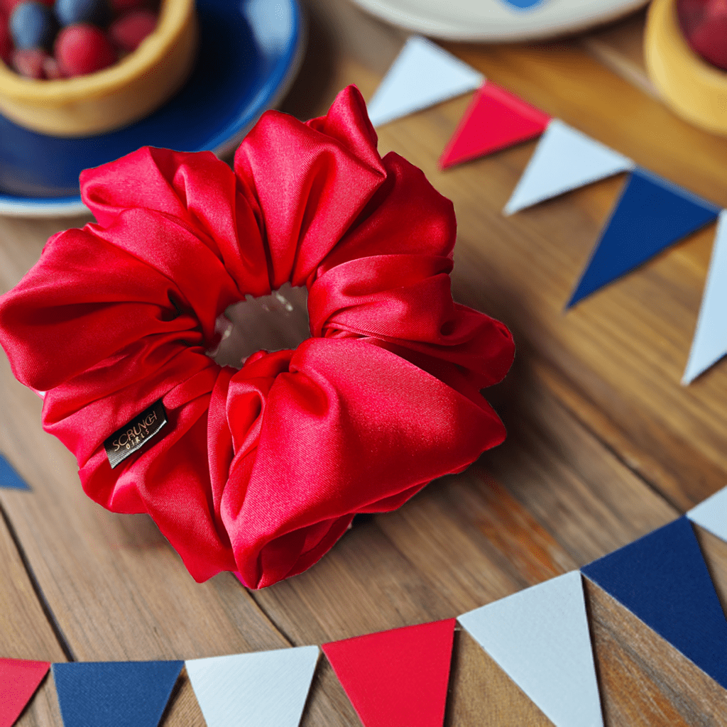 Jemma | a red satin scrunchie