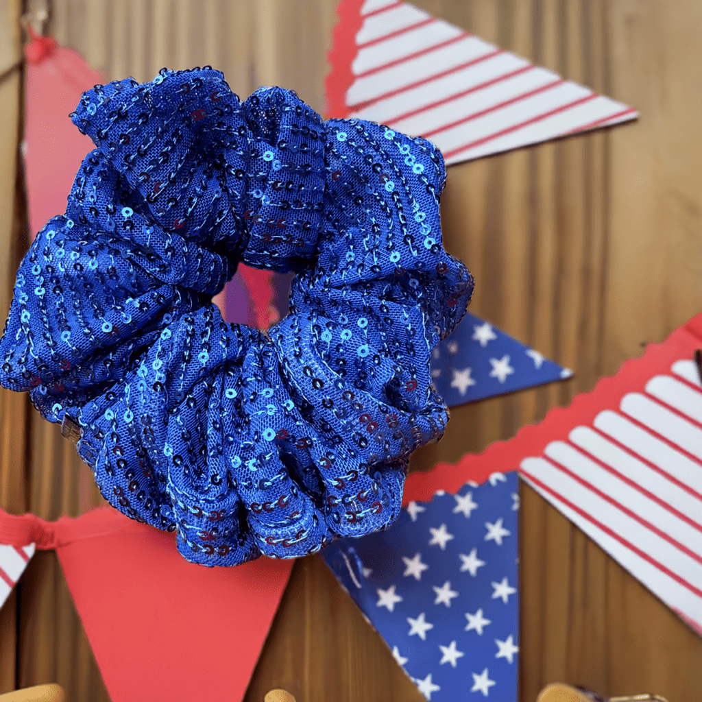 Knox | Blue Sequin Scrunchie