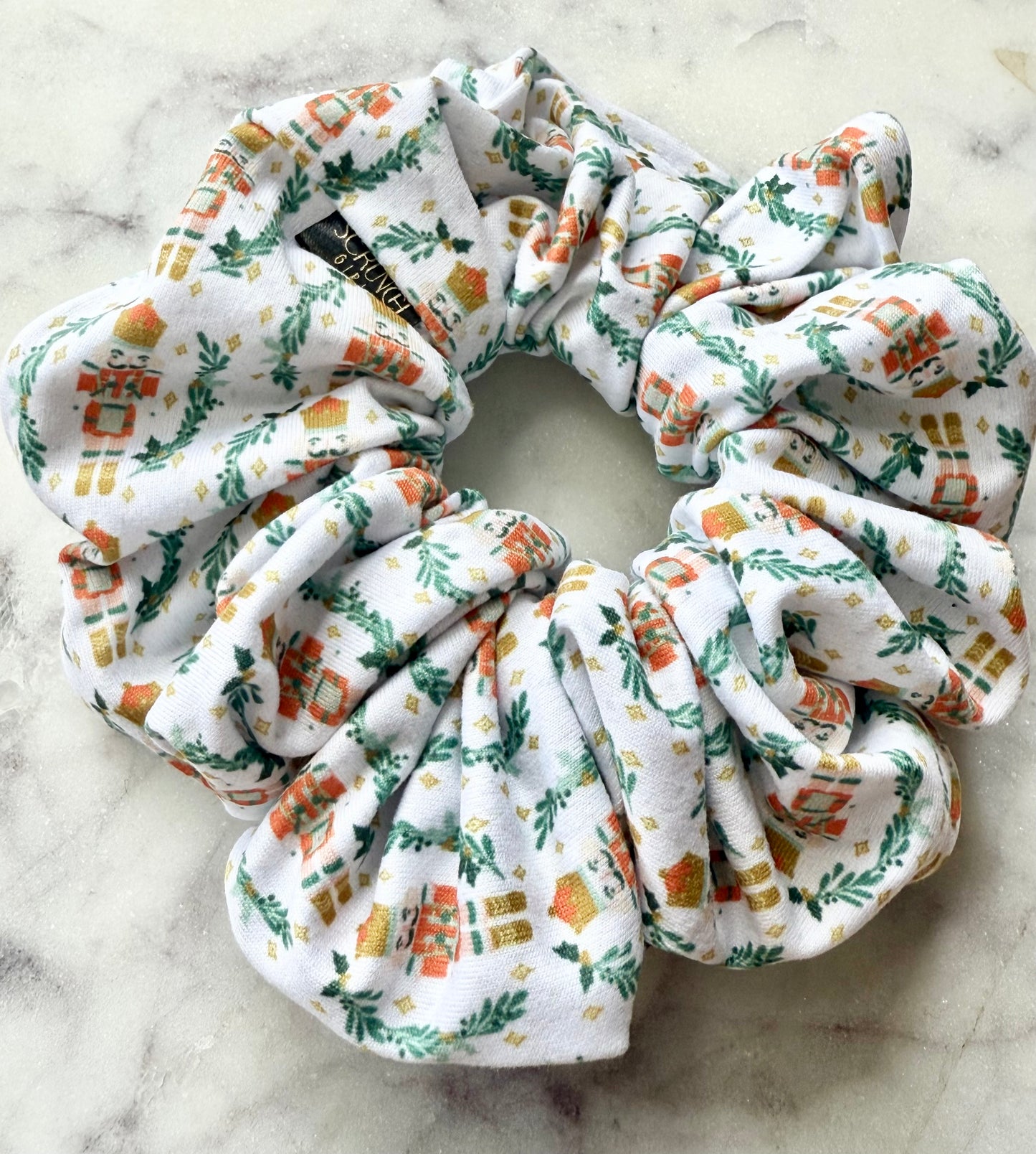 Green Nutcracker Scrunchie