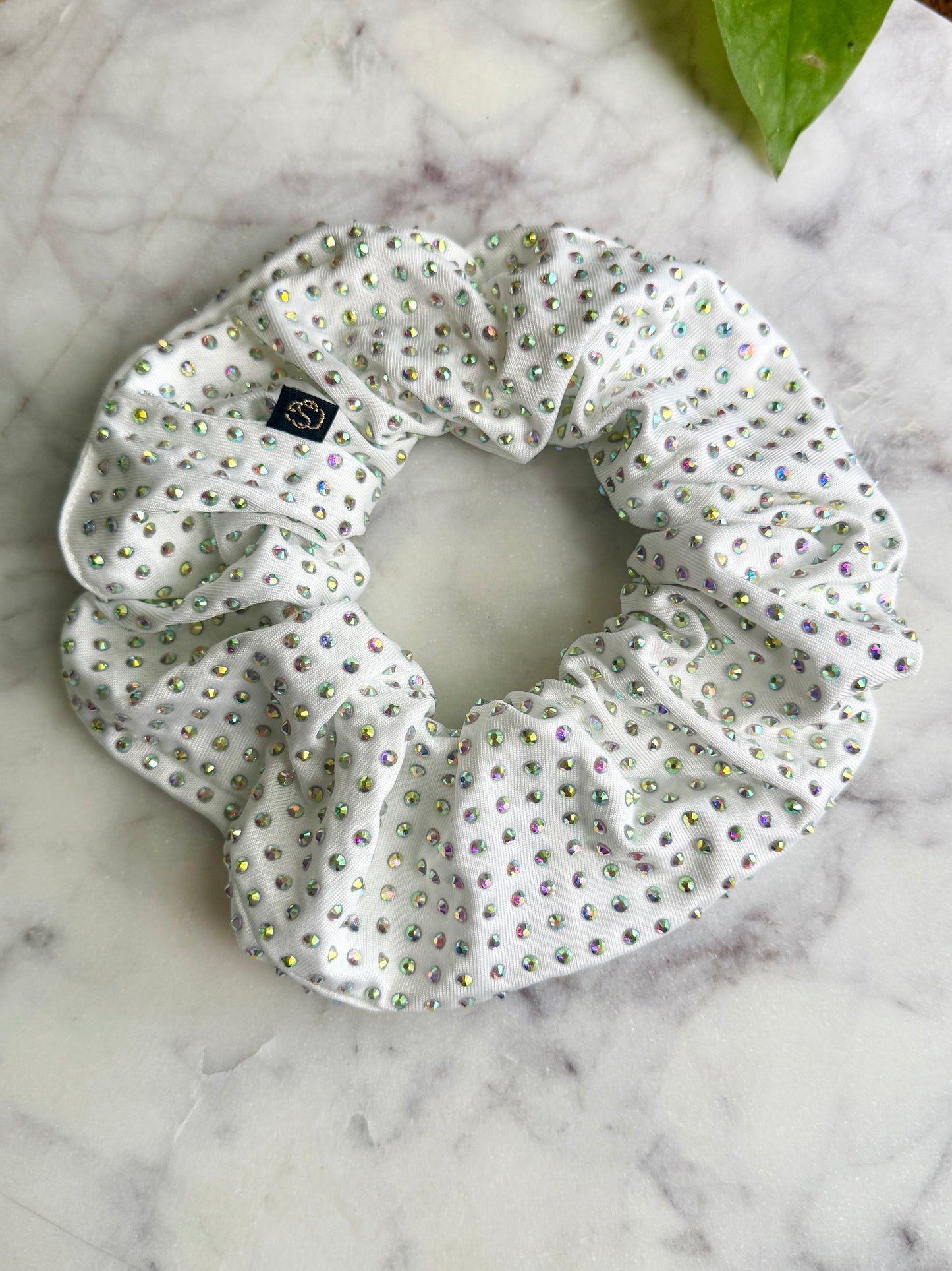 Nixon | White Rhinestone Scrunchie