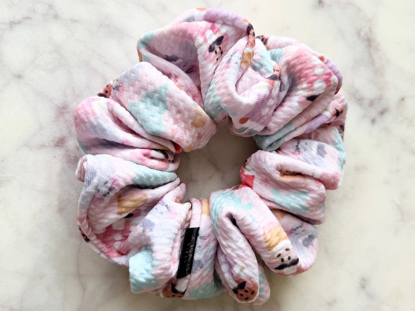 Pastel Pink Nutcracker | A Pastel Pink Nutcracker Print Bullet Fabric Scrunchie.