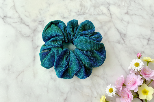 Mackenzie F. | Peacock glitter scrunchie
