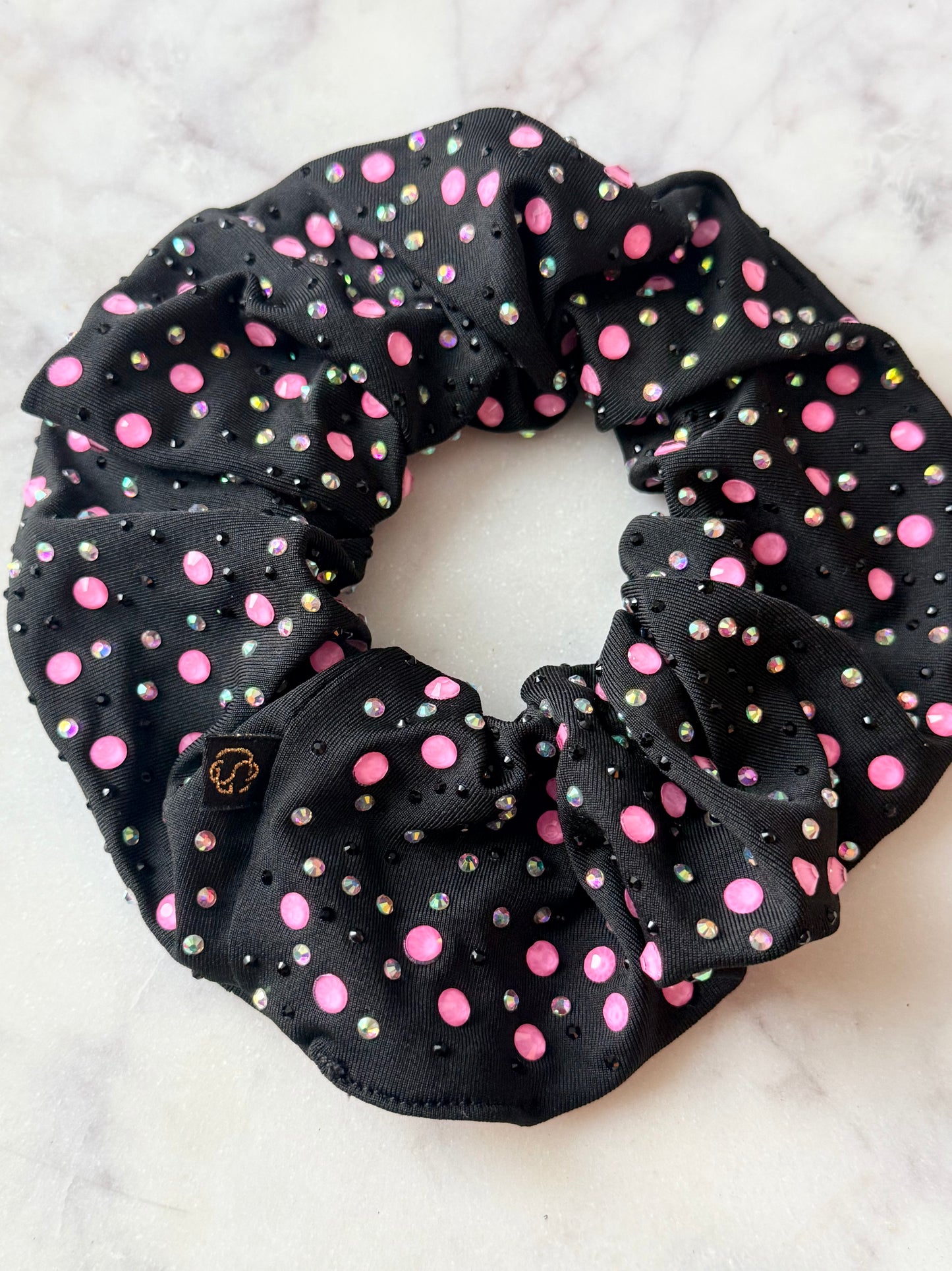 Payslee. | Hot Pink rhinestone AB crystal rhinestone black rhinestone scrunchie