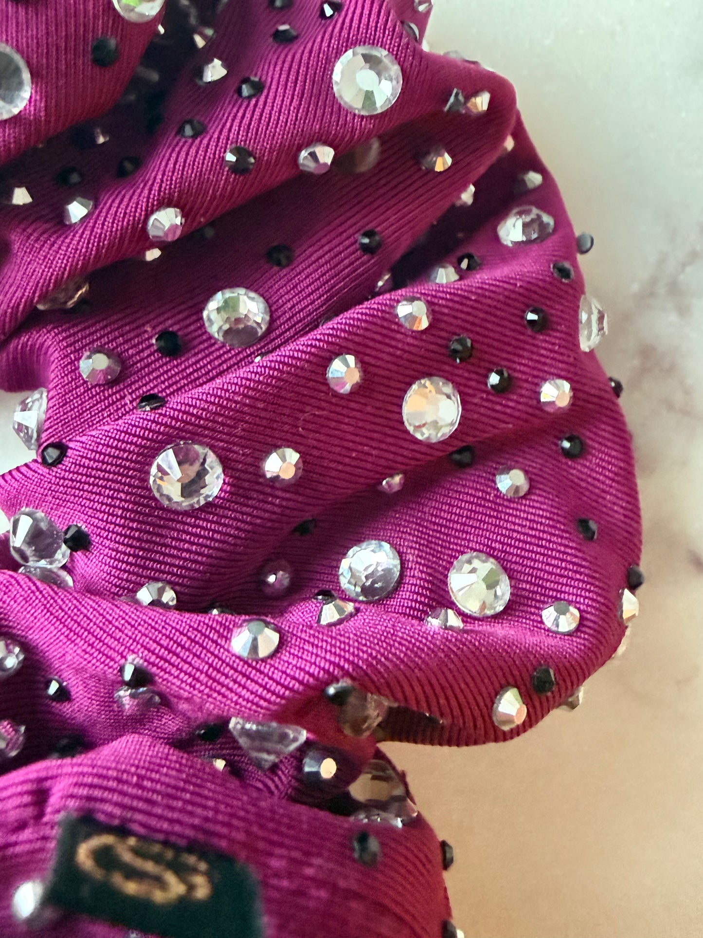 Charlotte. | Burgundy Rhinestone Scrunchie