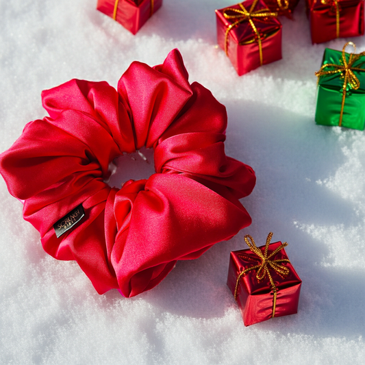 Jemma | a red satin scrunchie
