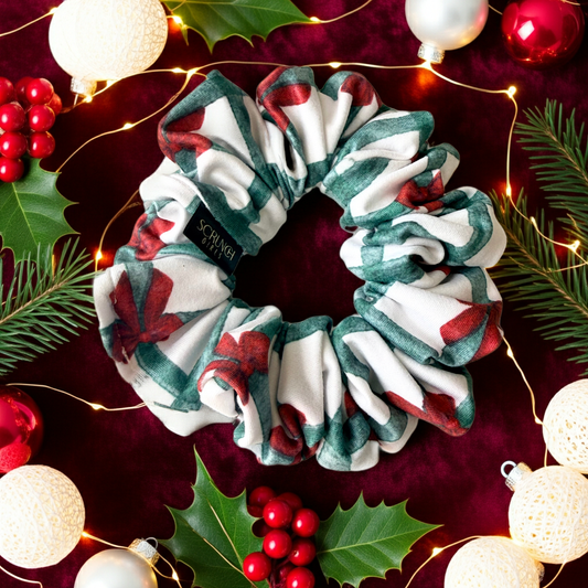 Red Bow| a DBP fabric with a green plaid, print and red bow design.
