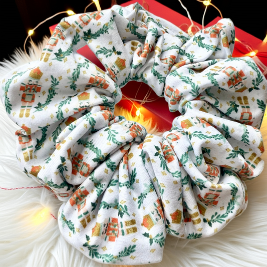 Green Nutcracker Scrunchie