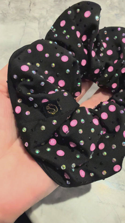 Payslee. | Hot Pink sparkly rhinestone AB crystal rhinestone black rhinestone scrunchie